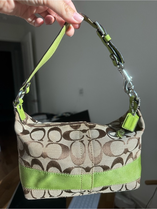 Coach Handbags - Coach Signature Jacquard Shoulder Bag Lime Green Rare Colorway Y2K